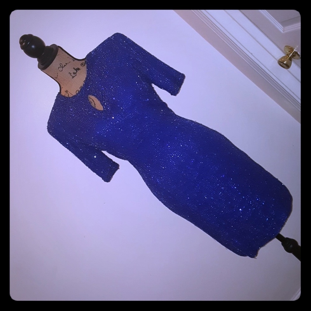 Vintage blue  "party" sequin  dress